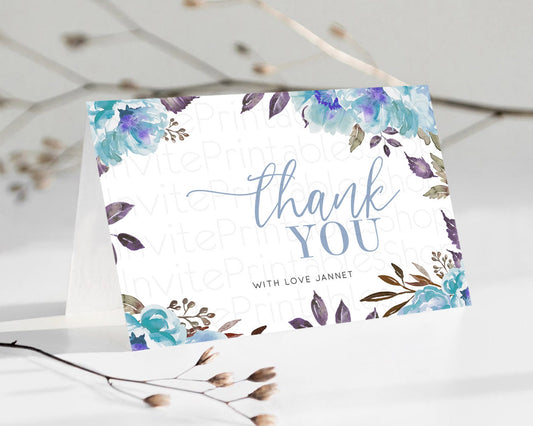 Editable Secret Garden Thank You Wildflower Thank You Card Pastel Flower Gar