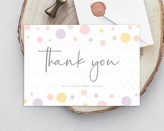 Rainbow Thank You Pastel Thank You Card Pastel Rainbow Birthday Thank You Confetti Colorful Pastel Cards Teacher Thank You Cards D10759