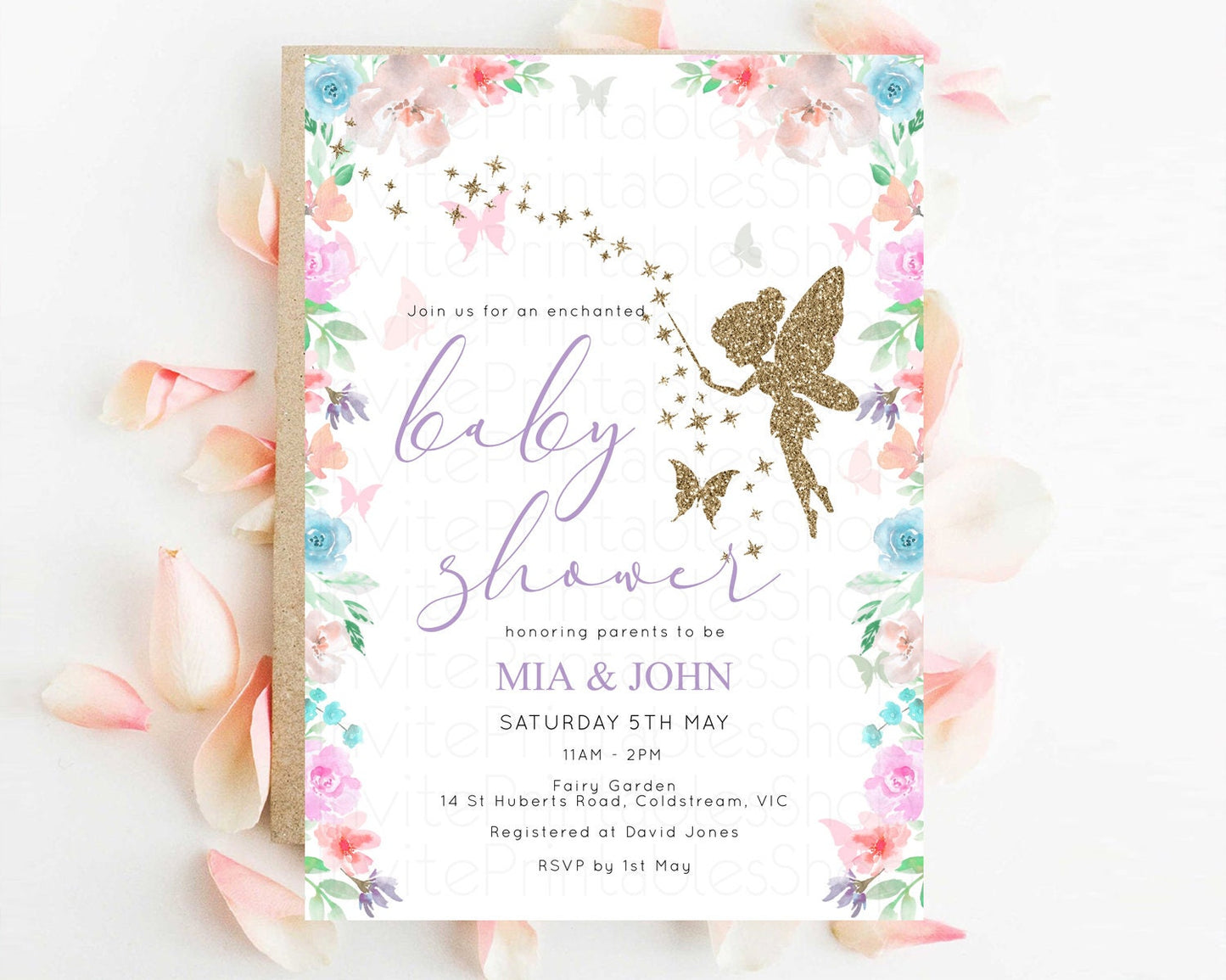 Editable Fairy Baby Shower Invitation Fairy Garden Baby Shower Invitation En