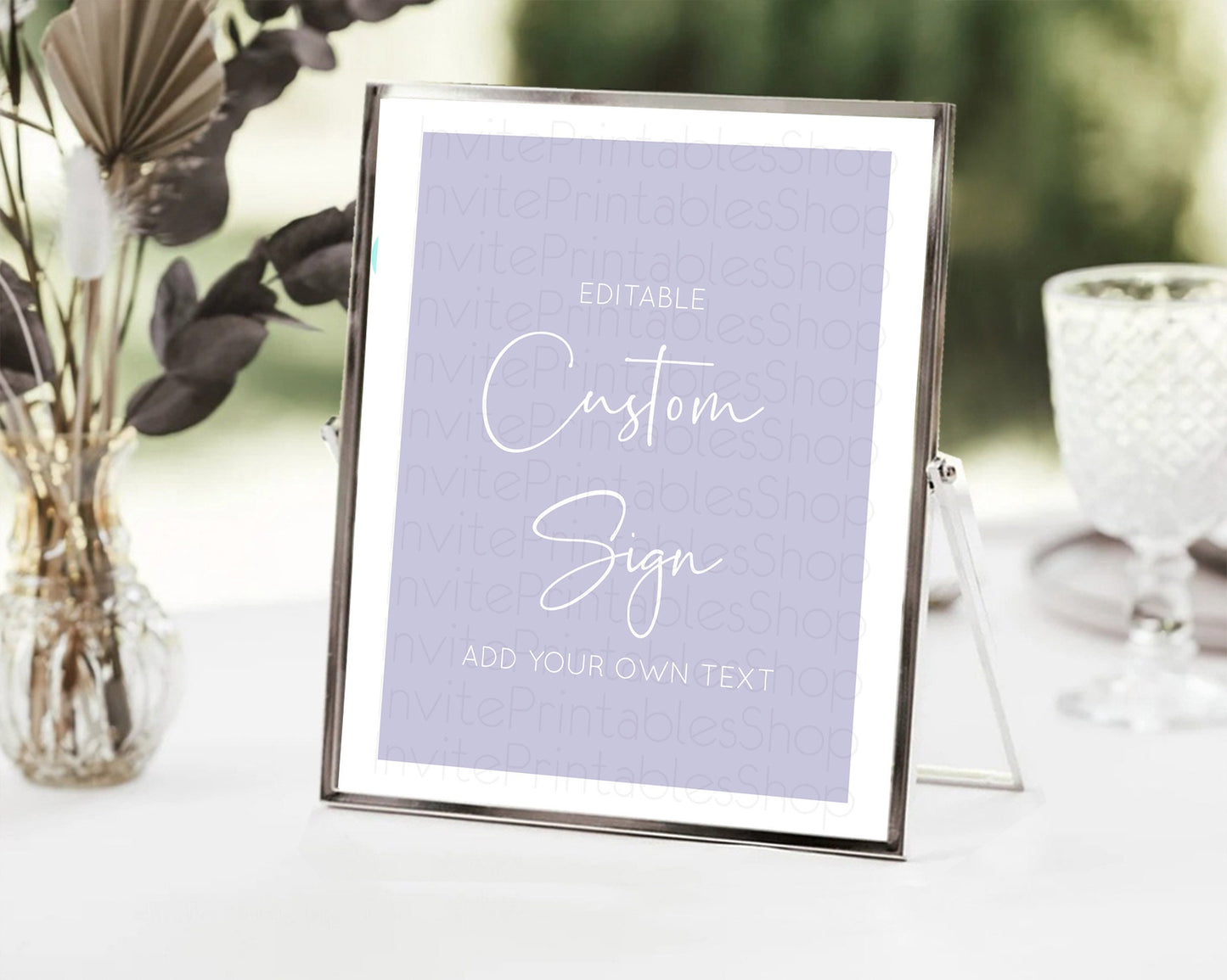 Editable Minimalist Purple Sign Purple Table Sign Decor Simple Modern Purple