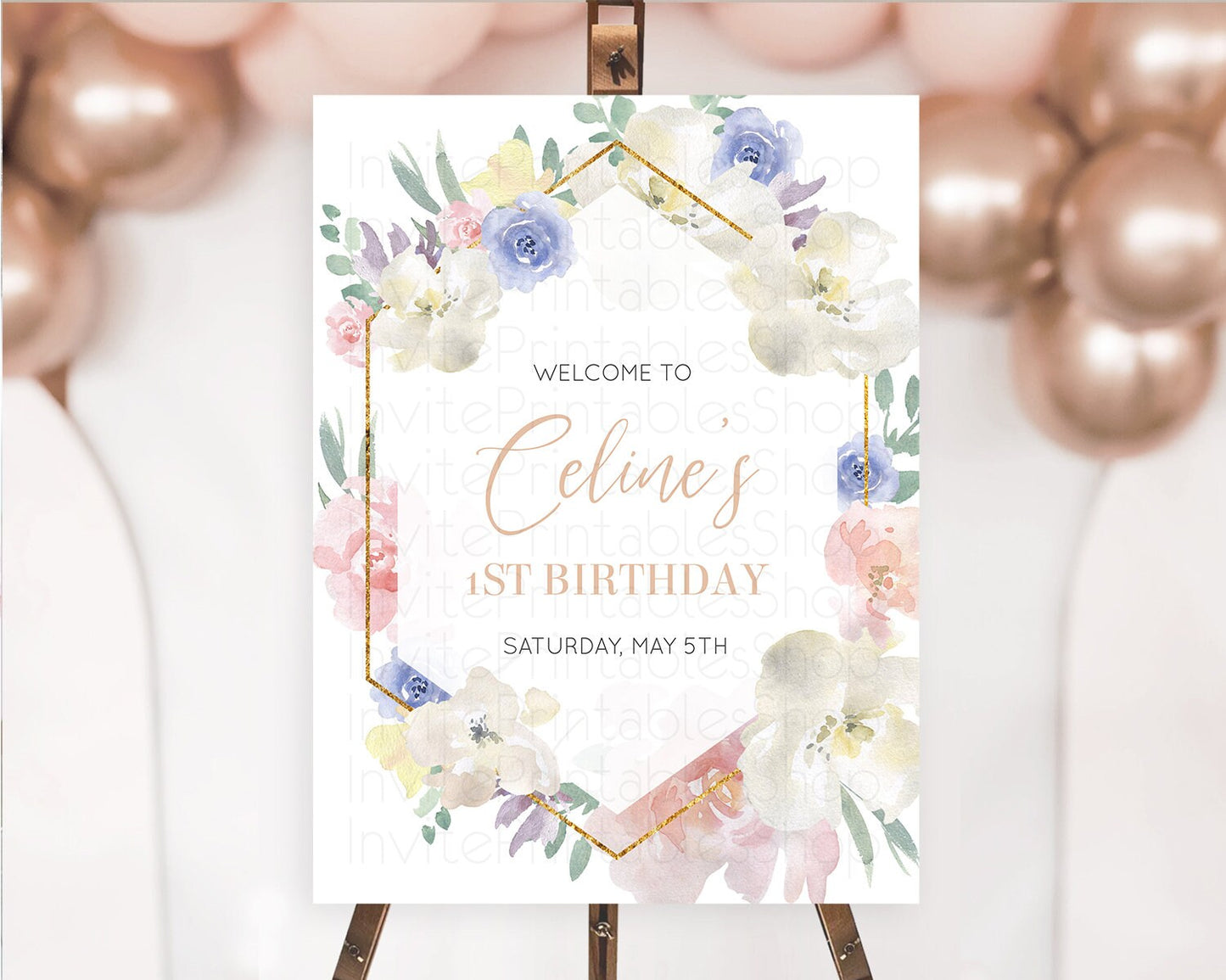 Secret Garden Welcome Sign Wildflower Welcome Board Pastel Flower Garden Welcome Poster Boho Wildflower First Birthday Welcome Sign D10254