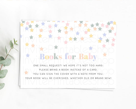 Editable Pastel Star Books For Baby Card Shooting Star Book Insert Twinkle L