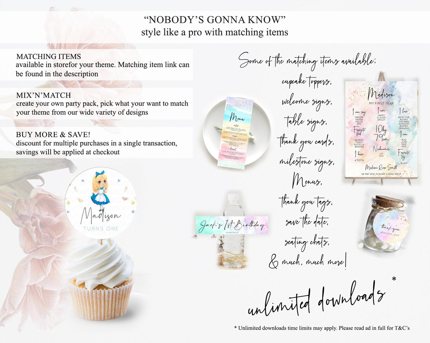 Princess Cupcake Toppers Castle Cupcake Toppers Royal Princess Decor Fairy Tale Enchanted Castle Pastel Floral Garden Table Number D10886