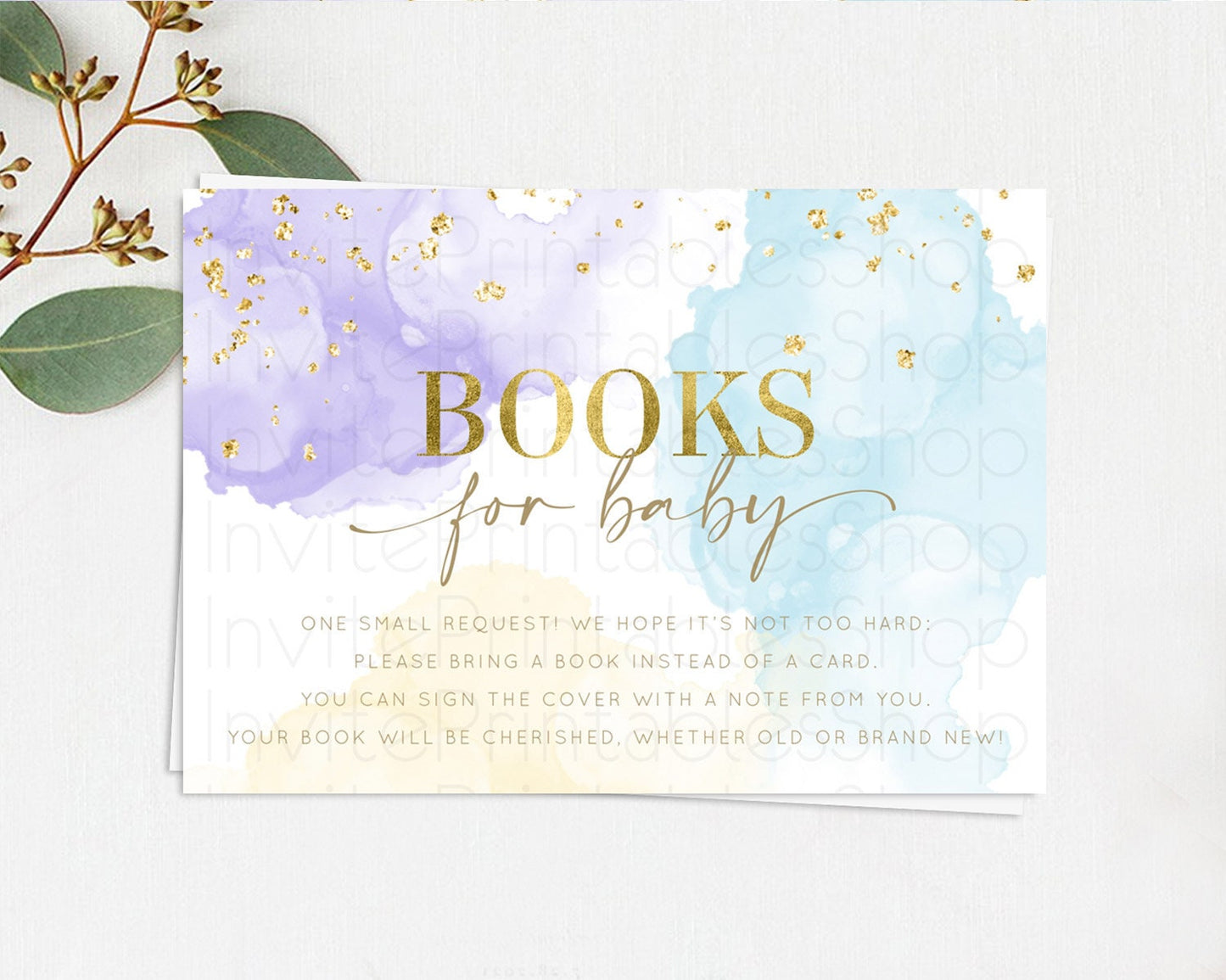Pastel Books For Baby Card Pastel Rainbow Book Insert Colorful Ombre Watercolor Book Card Confetti Glitter Baby Book Poem Request D10206