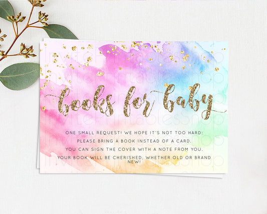 Editable Pastel Books For Baby Card Pastel Rainbow Book Insert Colorful Ombr