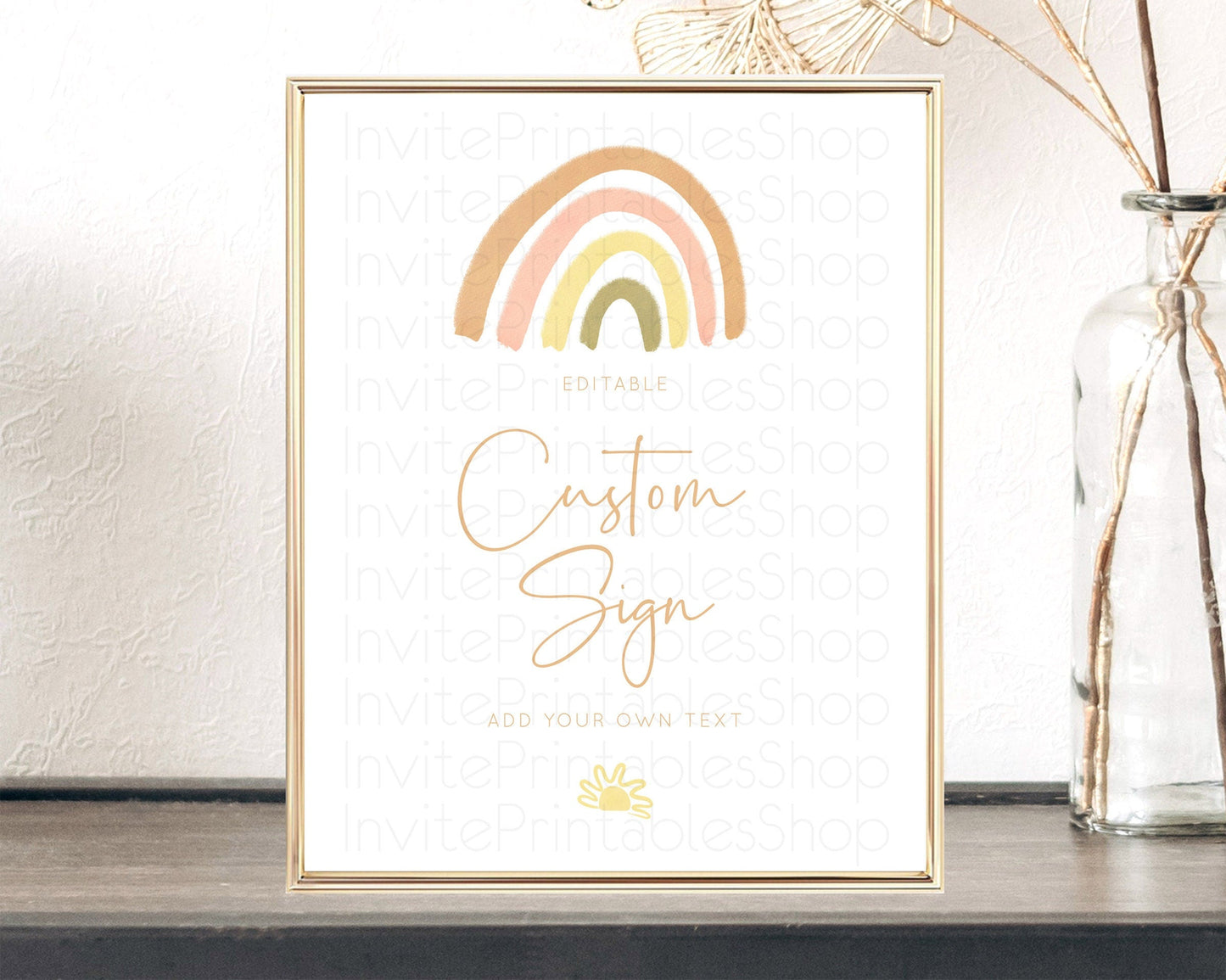 Pastel Rainbow Sign Rainbow Table Sign Decor Boho Colorful Rainbow Party Rainbow Baby Theme 1st Birthday Baptism Baby Shower Wedding D10684
