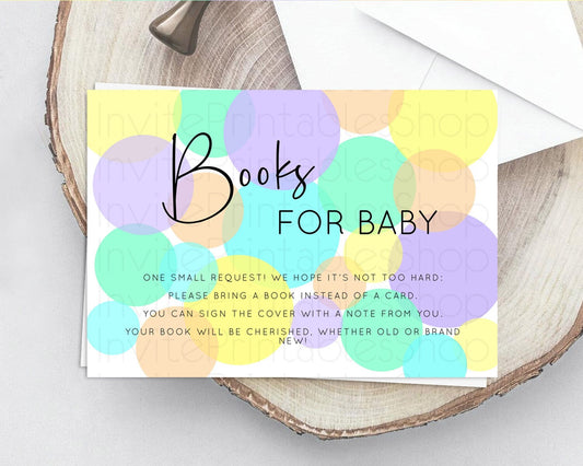Editable Rainbow Books For Baby Card Pastel Sprinkles Book Insert Pastel Rai