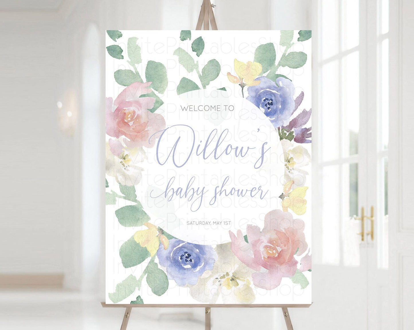 Secret Garden Baby Shower Welcome Sign Wildflower Welcome Board Pastel Flower Garden Welcome Poster Boho Wildflower Welcome Sign D10860