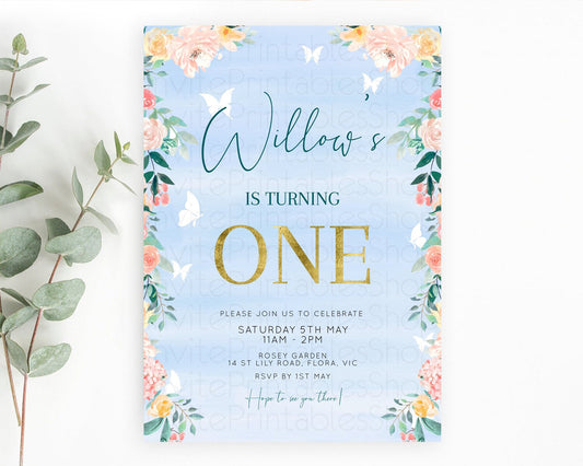 Editable Secret Garden Invitation Wildflower Birthday Invitation Pastel Flow
