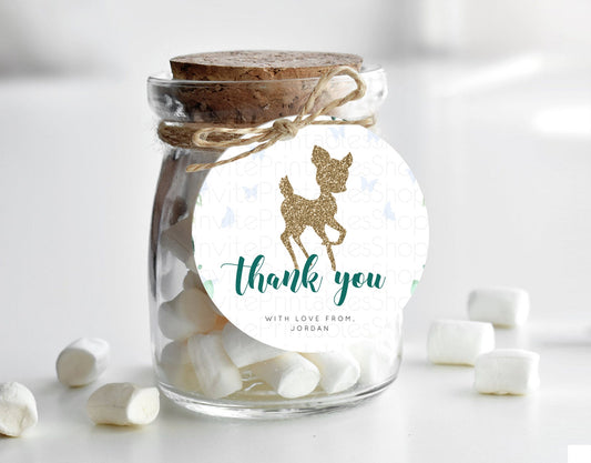 Editable Fawn Thank You Tags Deer Thank You Gift Tags Pastel Floral Deer Fav