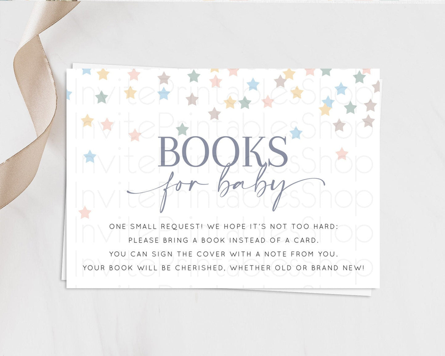 Pastel Star Books For Baby Card Shooting Star Book Insert Twinkle Little Star Book Card Rainbow Confetti Guests Book Poem Request D10795