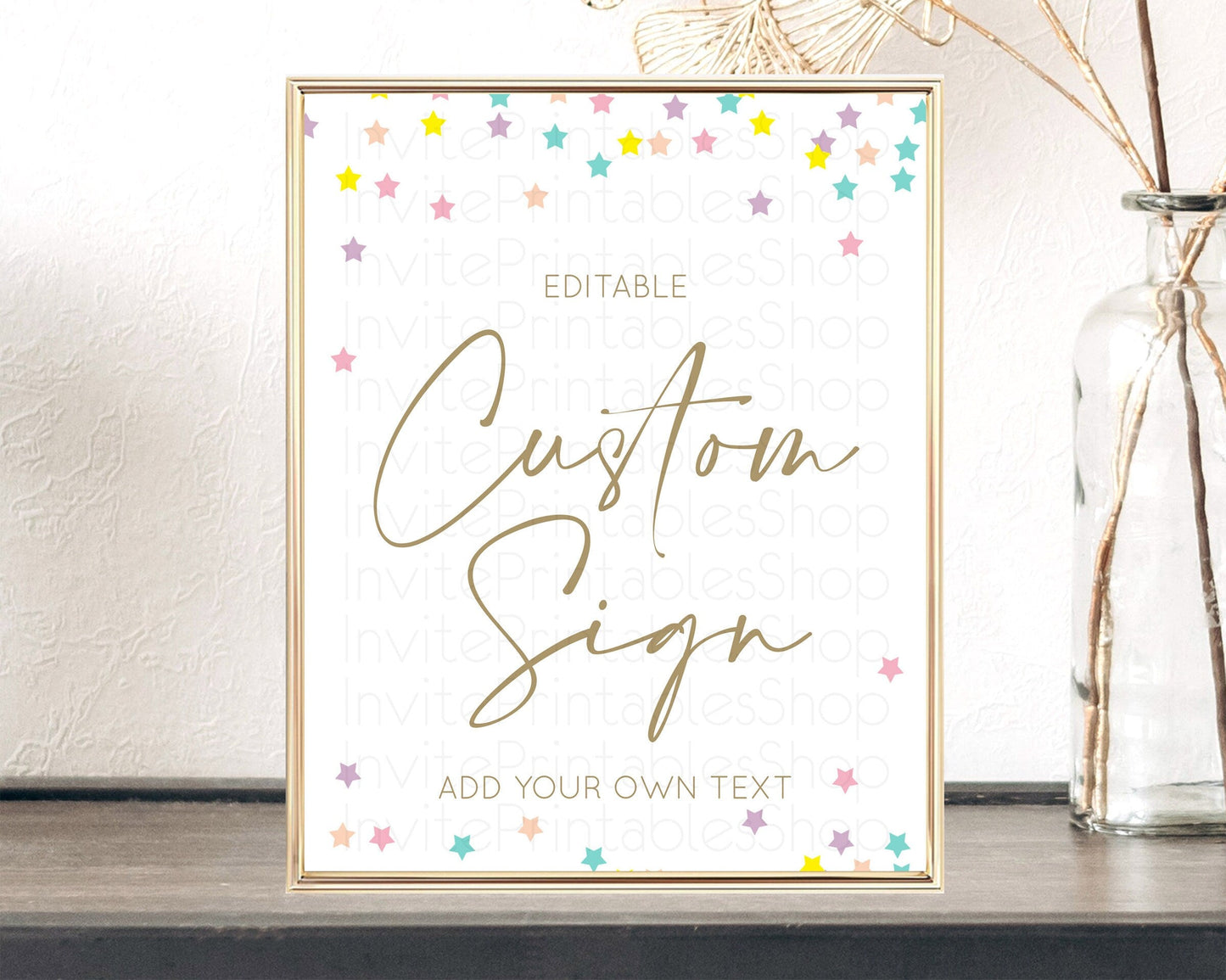 Twinkle Stars Sign Pastel Twinkle Little Star Party Shooting Star Confetti Sprinkles Table Sign Decor Birthday Baptism Baby Shower D10601