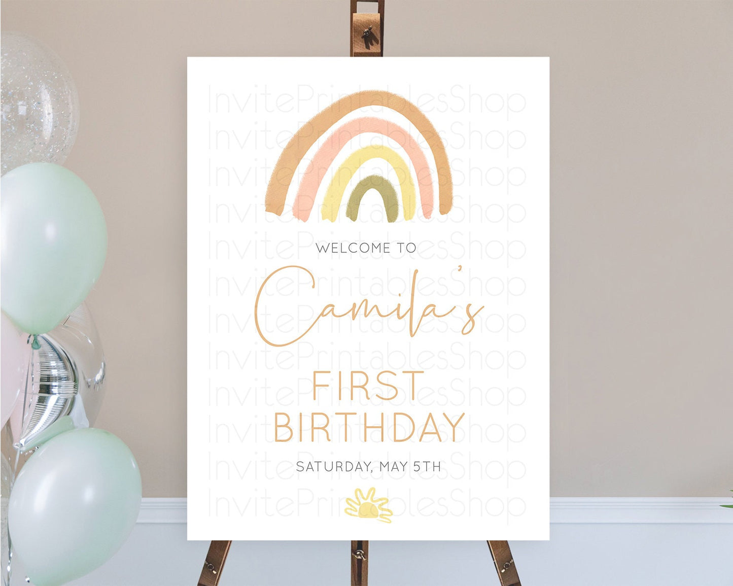 Pastel Rainbow Welcome Sign Boho Rainbow Welcome Board Rainbow Welcome Sign Pastel Welcome Decor Rainbow First Birthday Welcome Sign D10684
