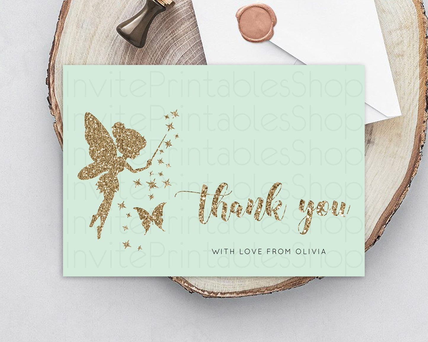 Fairy Thank You Fairy Thank You Card Enchanted Garden Pastel Butterfly Birthday Thank You Floral Secret Garden Teacher Thank You D10908