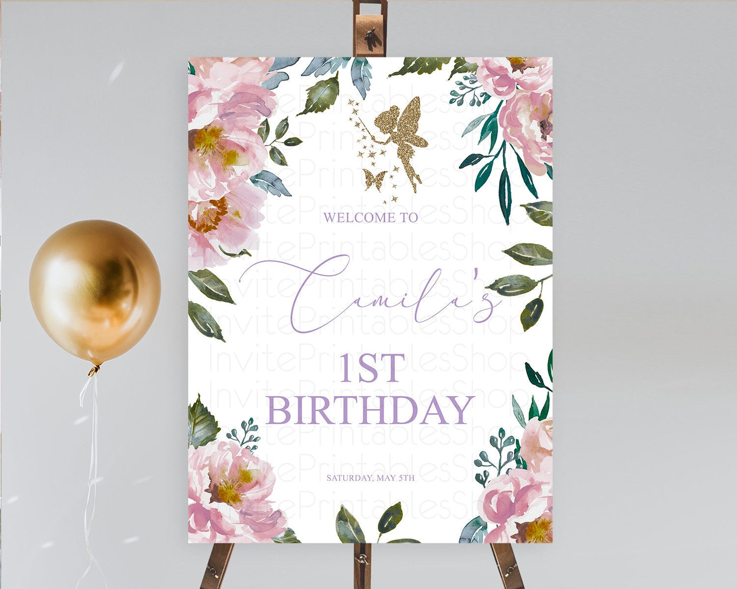 Fairy Welcome Sign Fairy Welcome Board Enchanted Garden Pastel Floral Butterfly Decor Secret Garden First Birthday Welcome Sign D10727