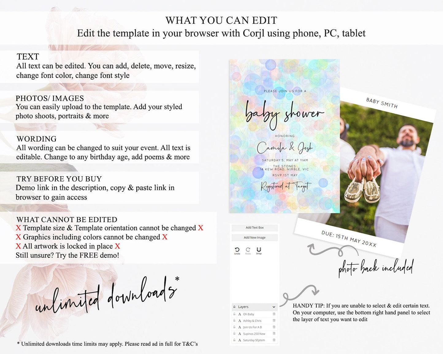 Pastel Confetti Baby Shower Invitation Bath Bomb Baby Shower Invitation Pastel Bubbles Invitation Colorful Watercolour Invitation D10445