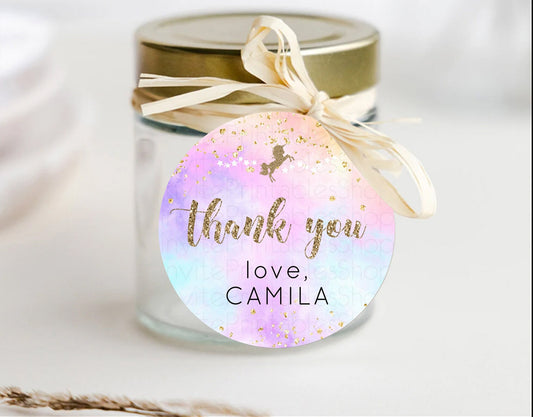 Editable Unicorn Rainbow Thank You Gift Tags Pastel Unicorn Thank You Tags M