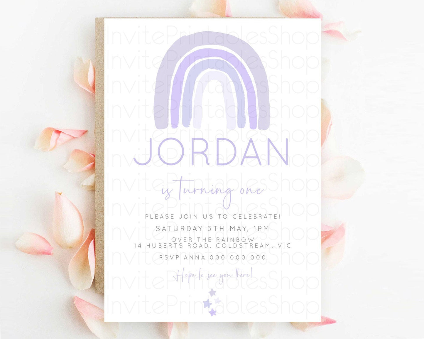 Pastel Rainbow Birthday Invitation Pastel Rainbow Invitation Rainbow Invitation Pastel Invitation Boho Rainbow 1st First Birthday D23101