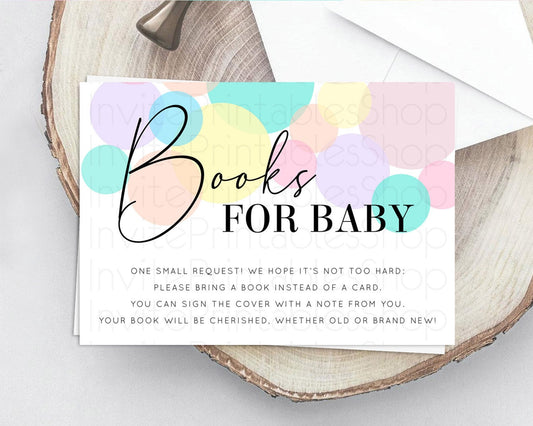 Editable Rainbow Books For Baby Card Pastel Sprinkles Book Insert Pastel Rai