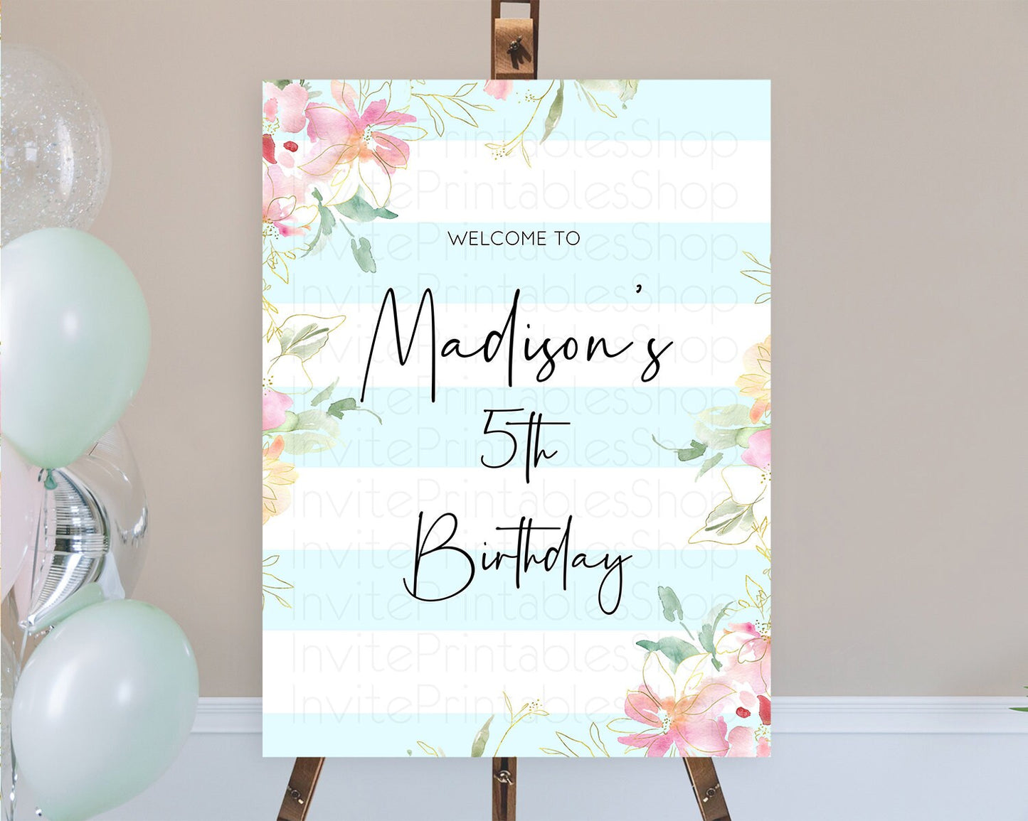 Secret Garden Welcome Sign Wildflower Welcome Board Pastel Flower Garden Welcome Poster Boho Wildflower First Birthday Welcome Sign D10303