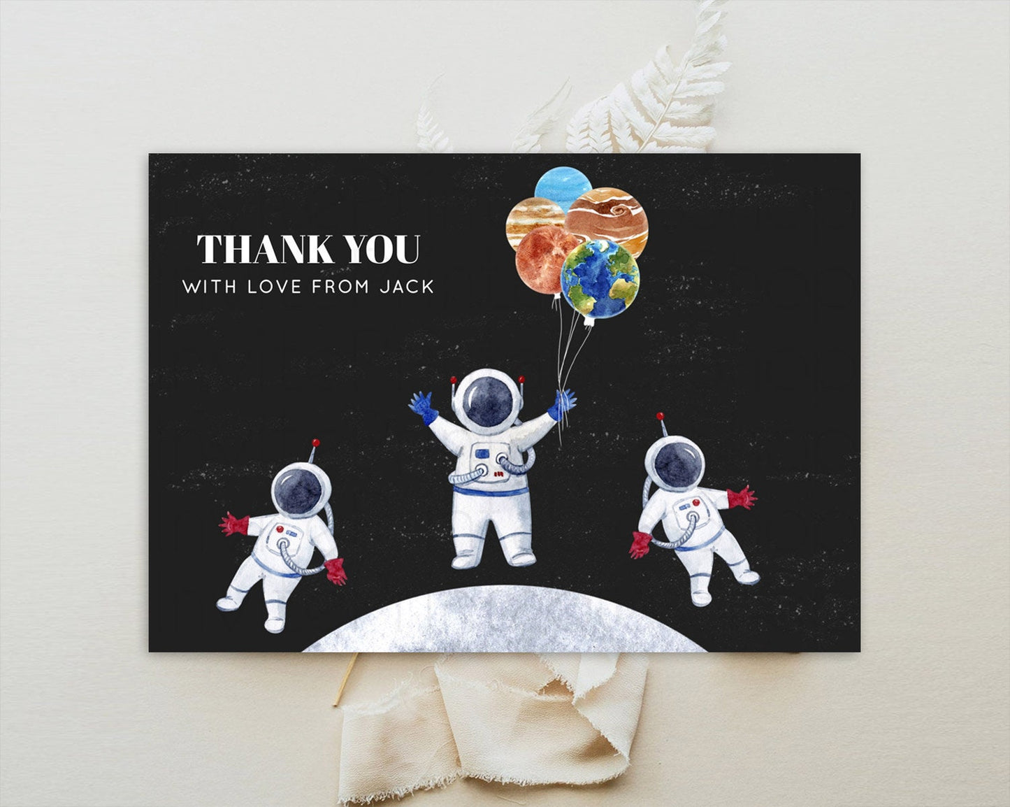 Space Thank You Space Thank You Card First Trip Around the Sun Thank You Card Planets Solar System First Birthday Thank You Cards D10430