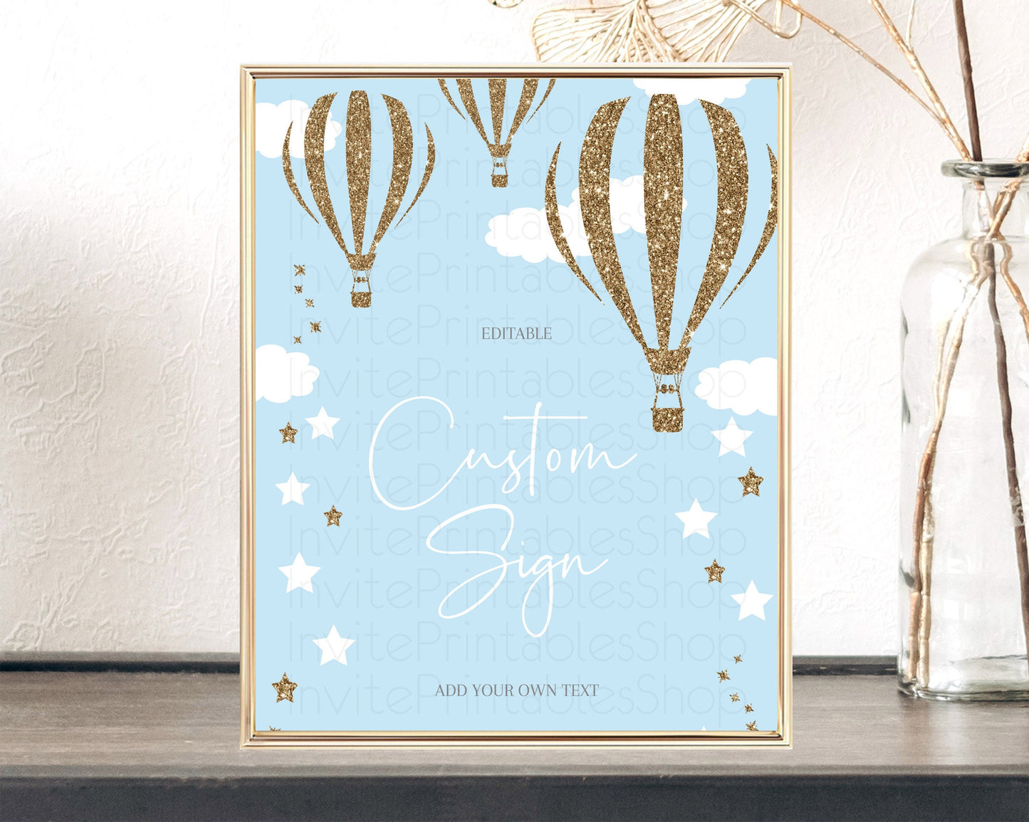 Hot Air Balloon Sign Hot Air Balloon Table Sign Decor Adventure Awaits Mr. ONEderful Party 1st Birthday Baptism Baby Shower D10332