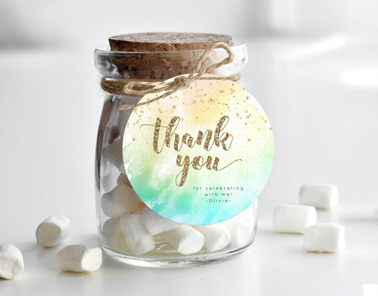 Editable Pastel Thank You Tags Rainbow Thank You Gift Tags Colorful Pastel F