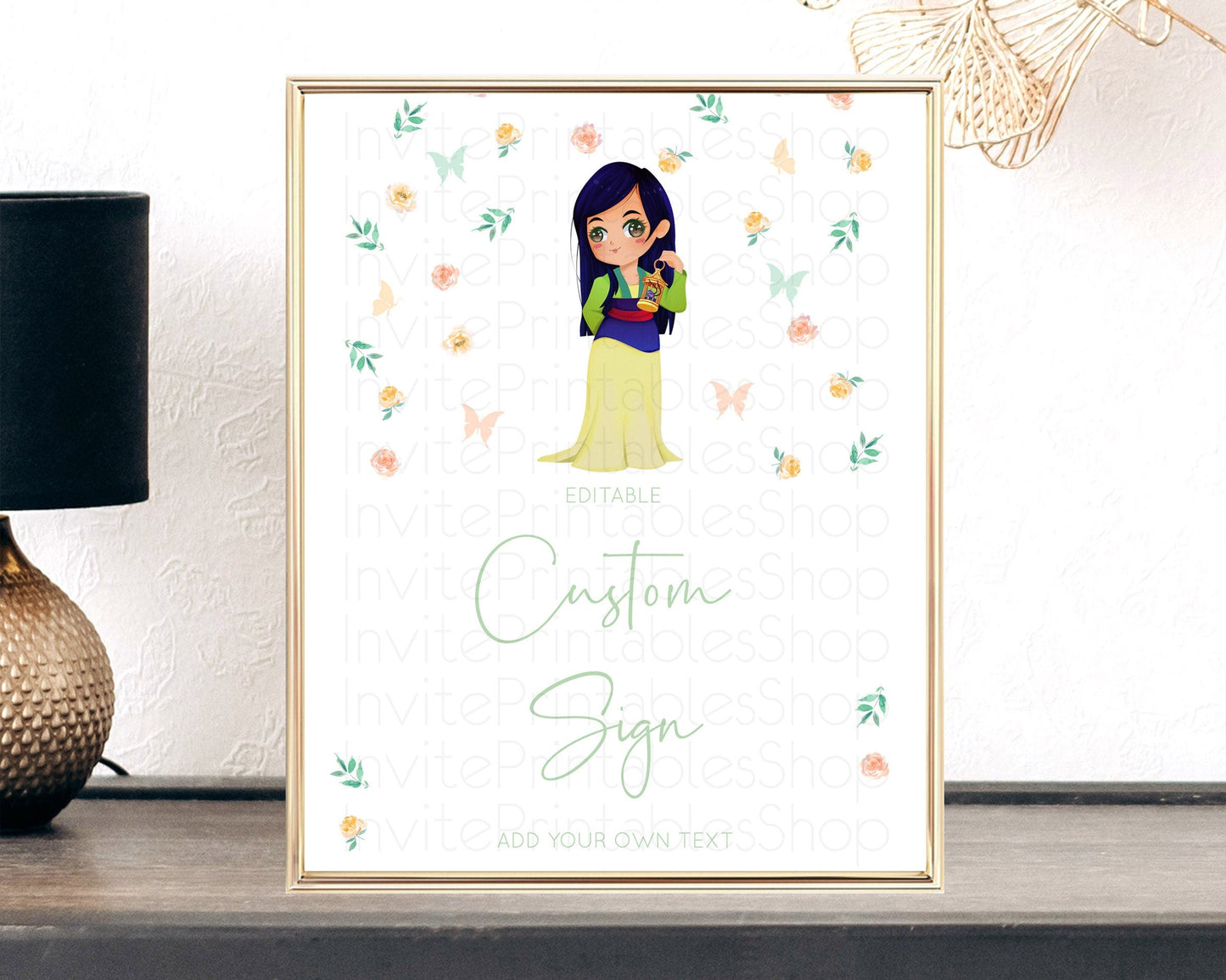 Princess Party Table Sign Decor Secret Garden Enchanted Castle Pastel Floral Royal Party For 1st Birthday Baptism Baby Shower D10357