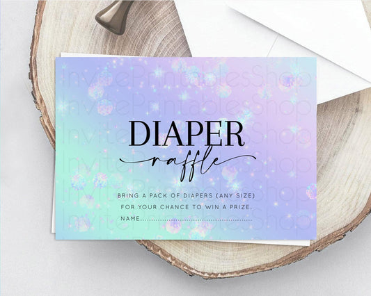 Editable Rainbow Diaper Raffle Card Pastel Diaper Insert Colorful Pastel Wat