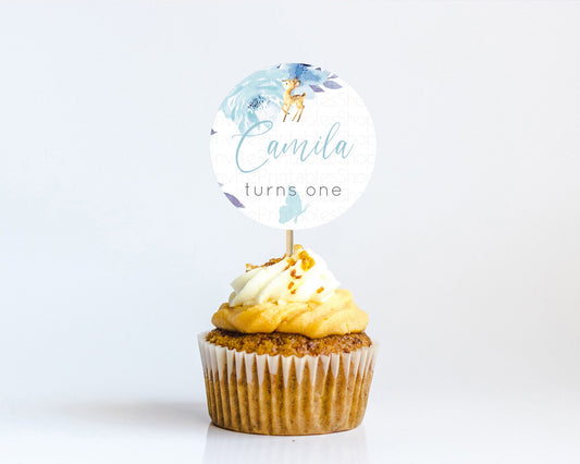 Editable Fawn Cupcake Toppers Deer Cupcake Toppers Enchanted Forest Party Bu