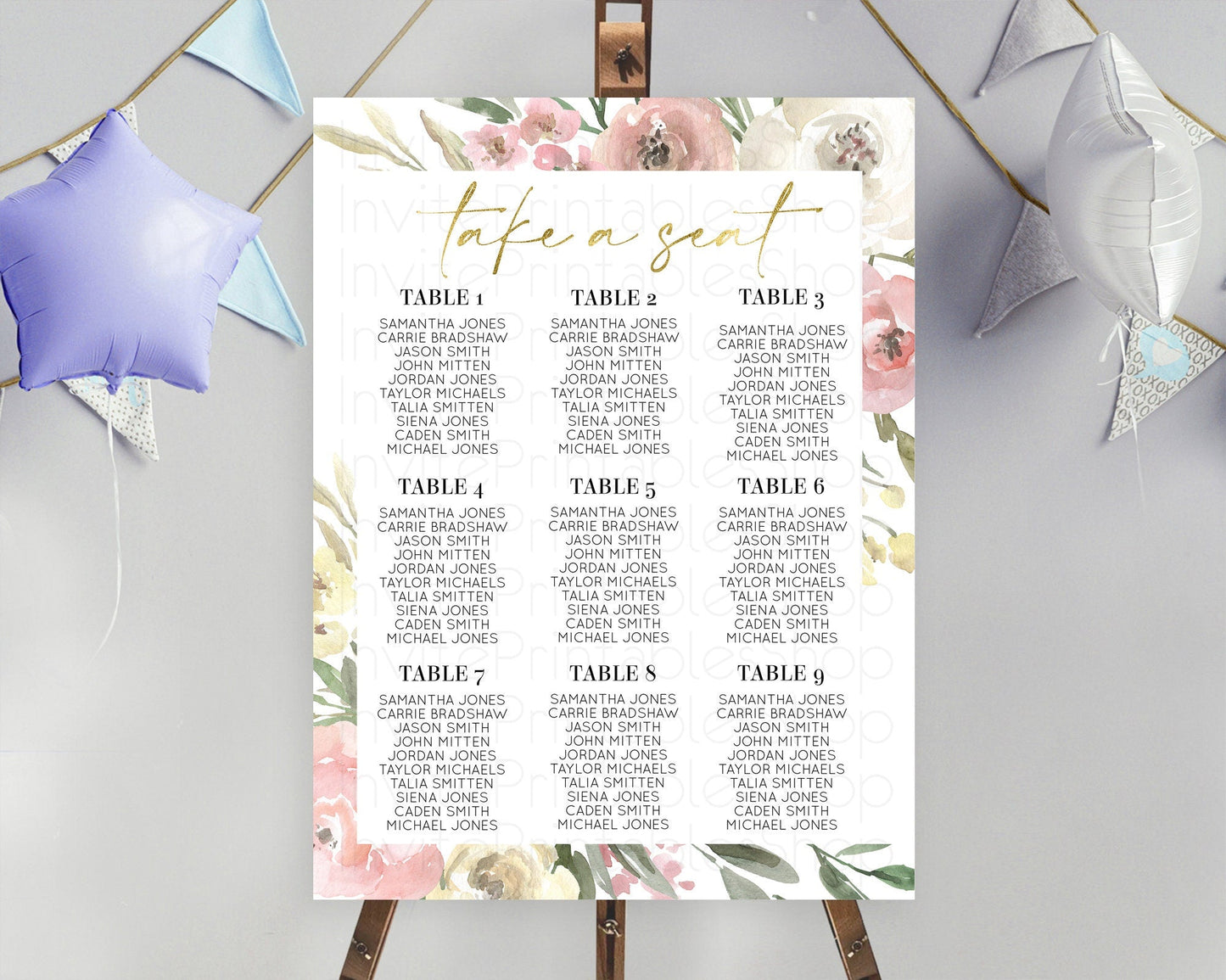 Secret Garden Seating Chart Wildflower Seating Chart Pastel Flowers Seating Chart Enchanted Garden Boho Floral Take A Seat Decor D10202