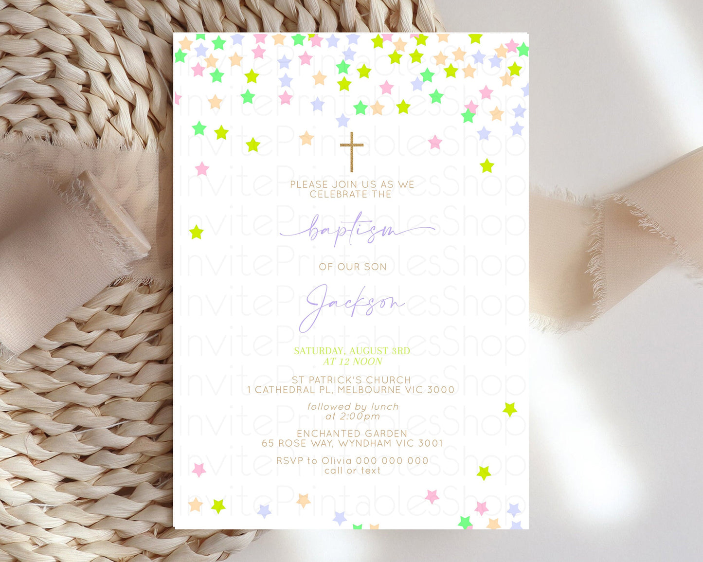 Baptism Invitation Christening Invitation Holy Communion Invite