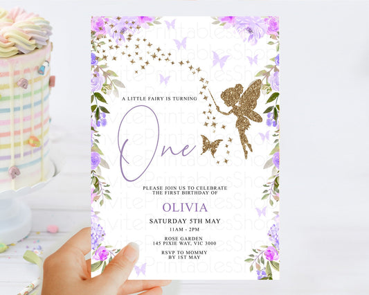 Fairy Birthday Invitation Fairy Invites Fairy Tea Party Fairy Garden Birthday Secret Garden Enchanted Garden Pastel Floral Butterfly D10910