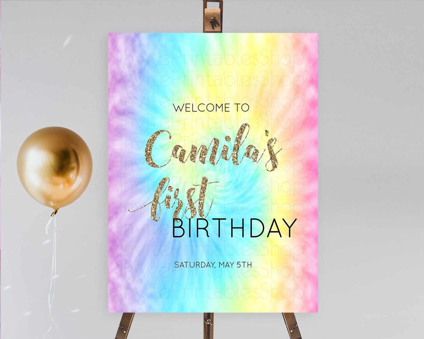 Tie Dye Welcome Board Rainbow Tie Dye Welcome Sign Pastel Welcome Poster Colorful Pastel Welcome Rainbow First Birthday Welcome Sign D10580