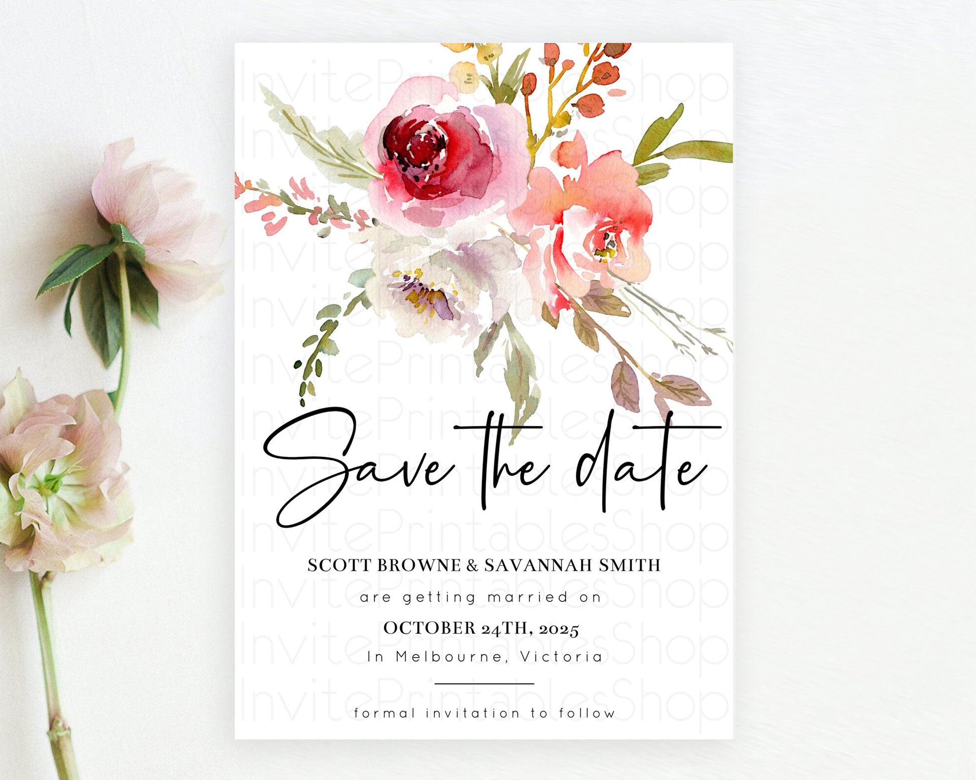 Editable Wildflower Save The Date Template Secret Garden Save The Date Paste