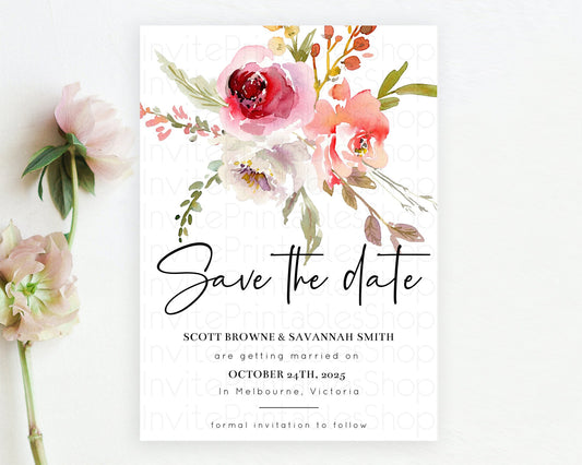 Editable Wildflower Save The Date Template Secret Garden Save The Date Paste