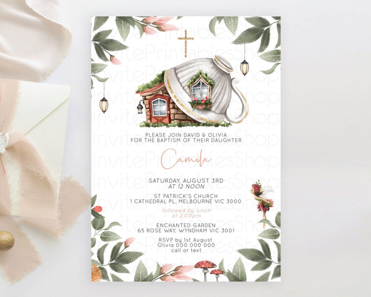 Editable Fairy Baptism Invitation Fairy Baptism 1st Birthday Invitation Ench
