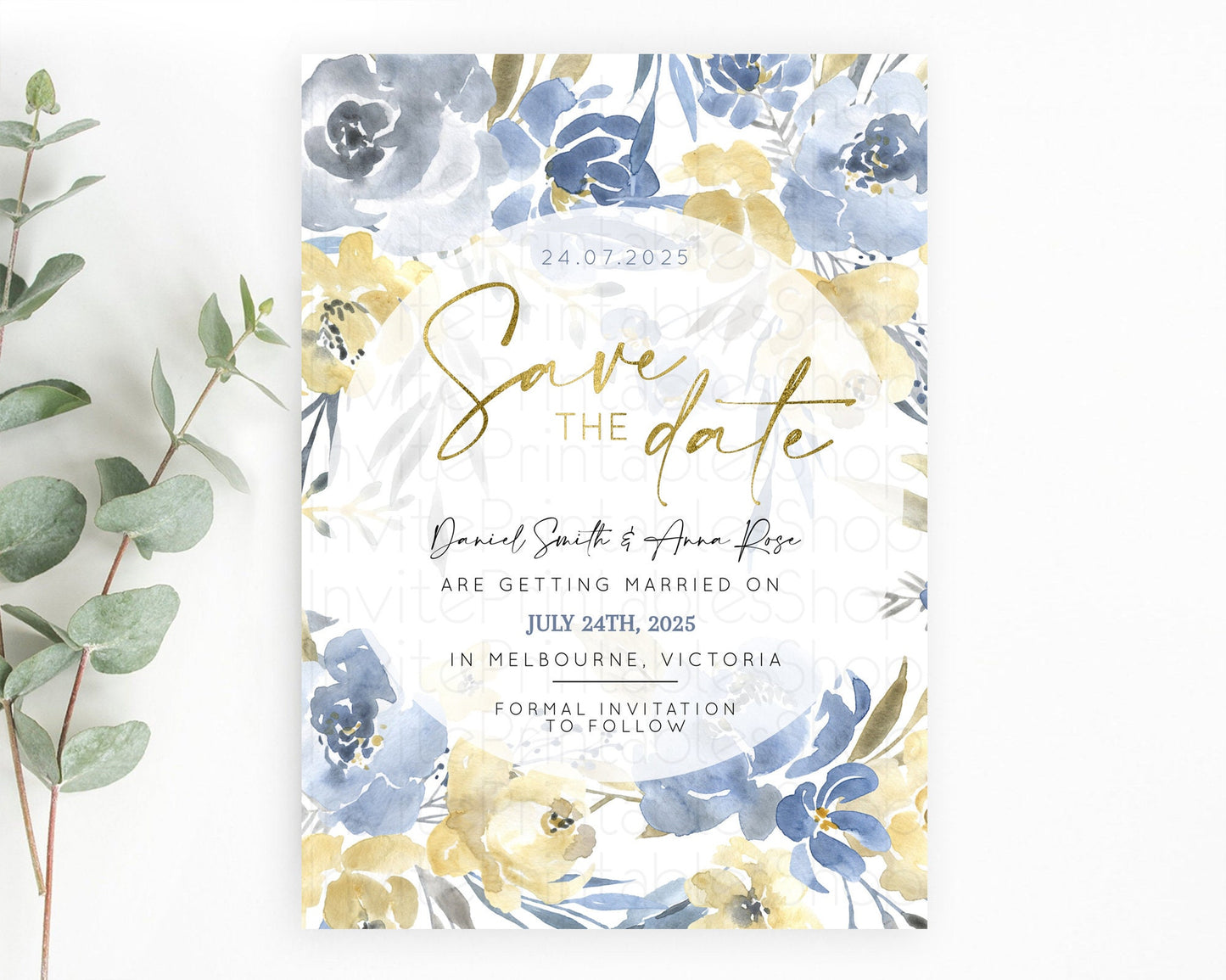 Wildflower Save The Date Template Secret Garden Save The Date Pastel Floral Garden Party Boho Flowers Birthday Baby Shower Wedding D10189