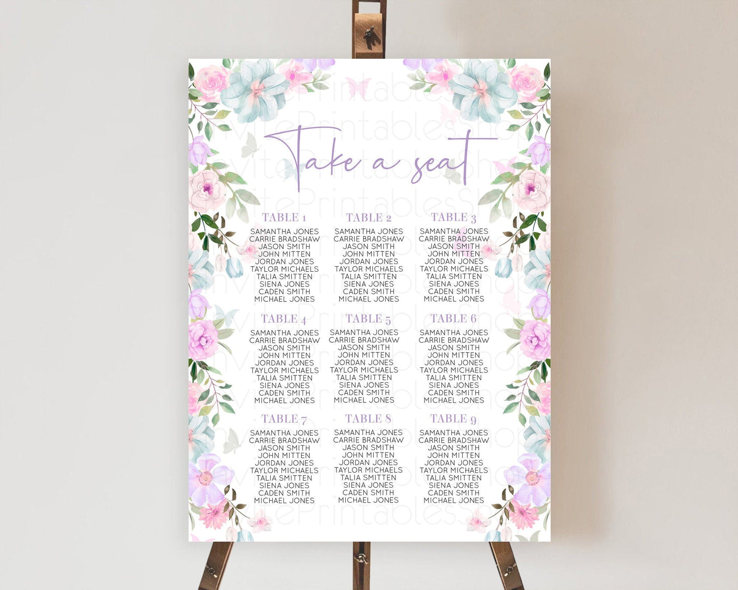 Secret Garden Seating Chart Wildflower Seating Chart Pastel Flowers Seating Chart Enchanted Garden Boho Floral Take A Seat Decor D10494