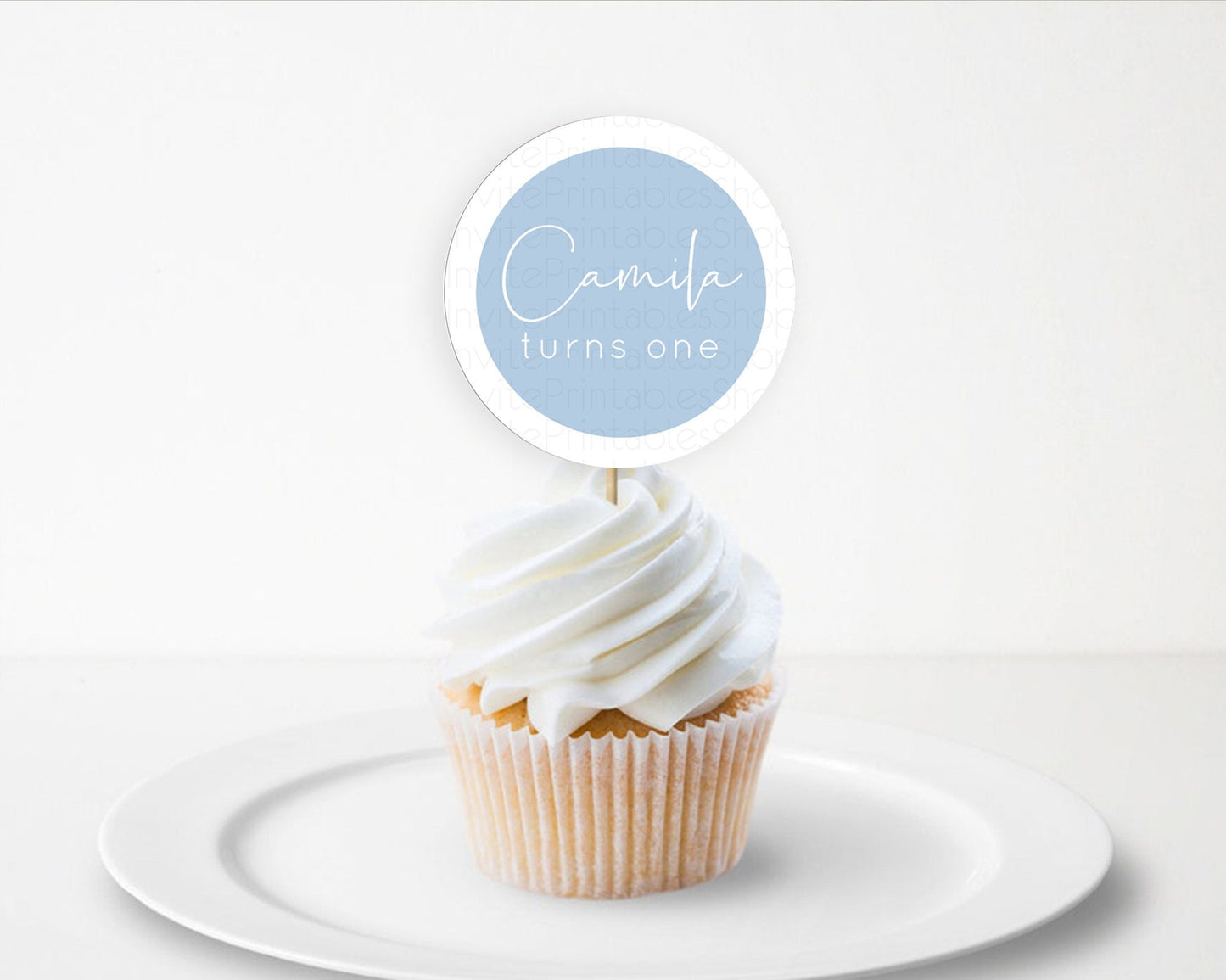 Blue Cupcake Toppers Plain Blue Cupcake Minimalist Blue Cupcake Pastel Blue Table Number  Cupcake Topper Blue Décor D10734