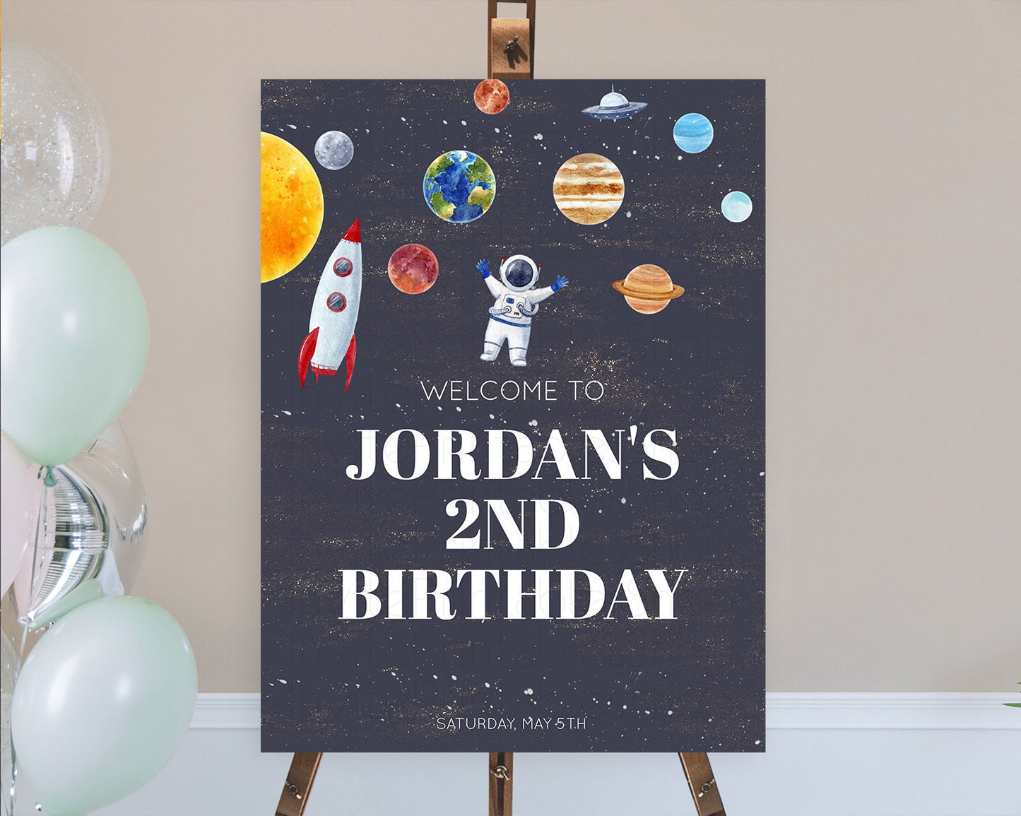 Editable Space Birthday Welcome Sign Space Welcome Board First Trip Around t