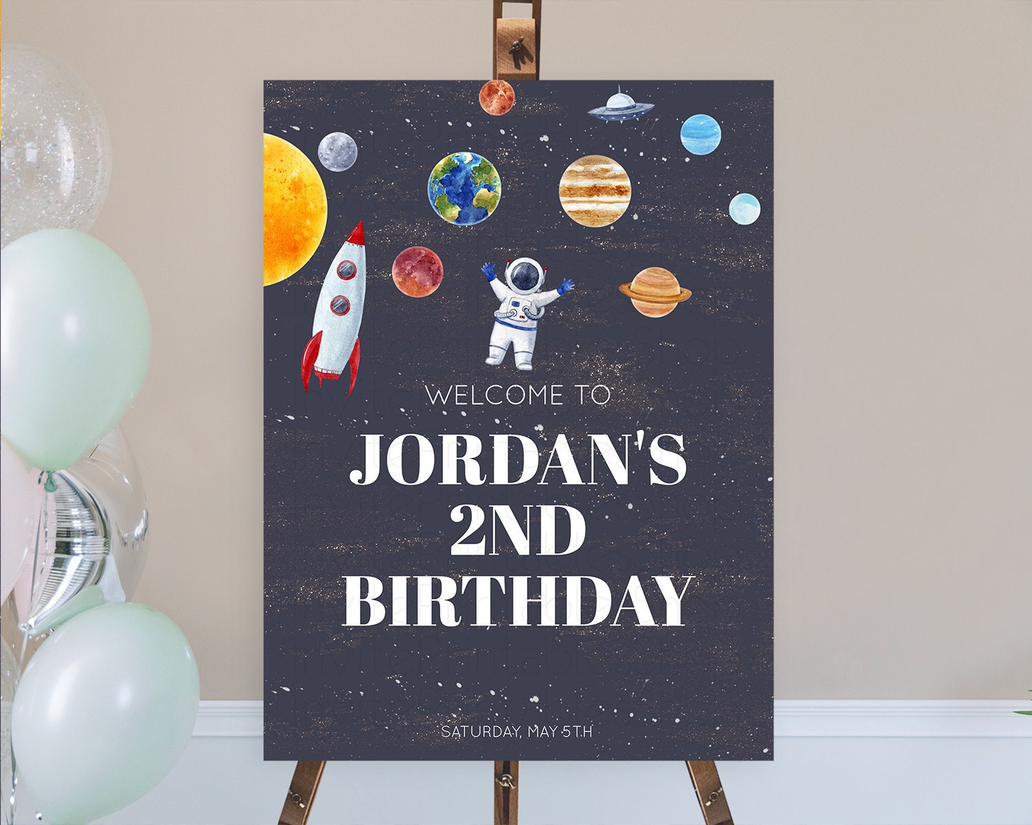 Editable Space Birthday Welcome Sign Space Welcome Board First Trip Around t