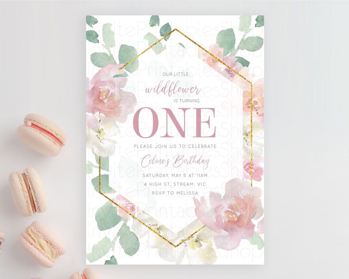 Secret Garden Invitation Wildflower Birthday Invitation Pastel Flowers Invite Enchanted Garden Boho Floral 3rd 2nd First Birthday D11032