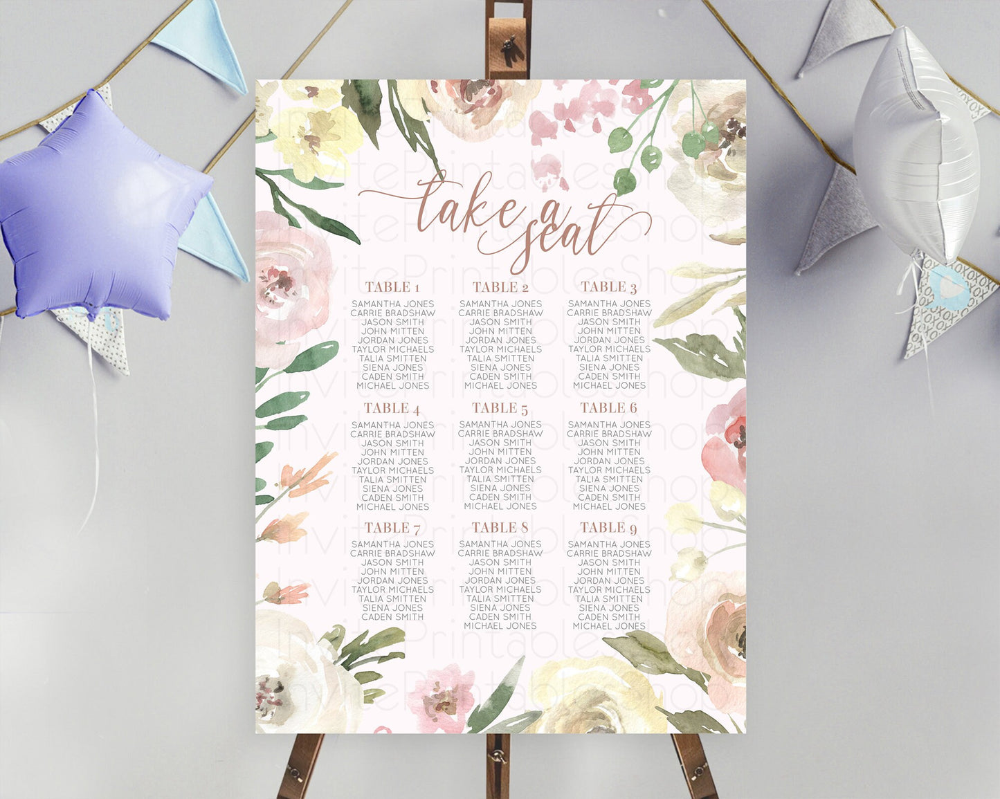 Secret Garden Seating Chart Wildflower Seating Chart Pastel Flowers Seating Chart Enchanted Garden Boho Floral Take A Seat Décor D10192