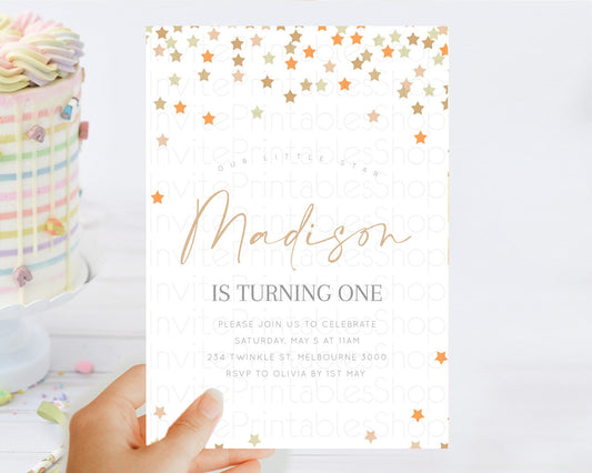 Editable Star Birthday Invitation Pastel Stars Invite Shooting Star Party Ra