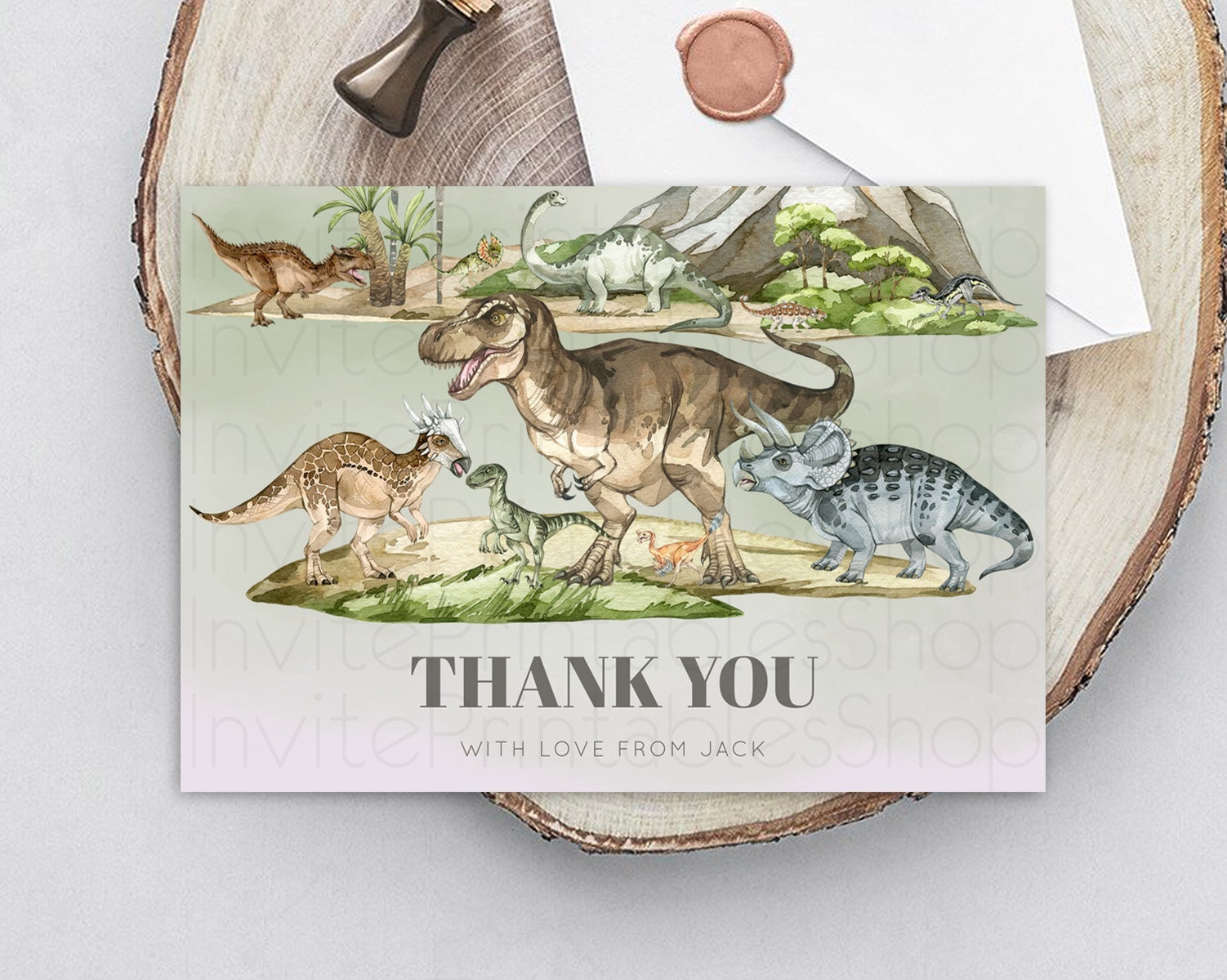 Editable Dinosaur Thank You Dinosaur Volcano Thank You Card Dinosaur Birthda