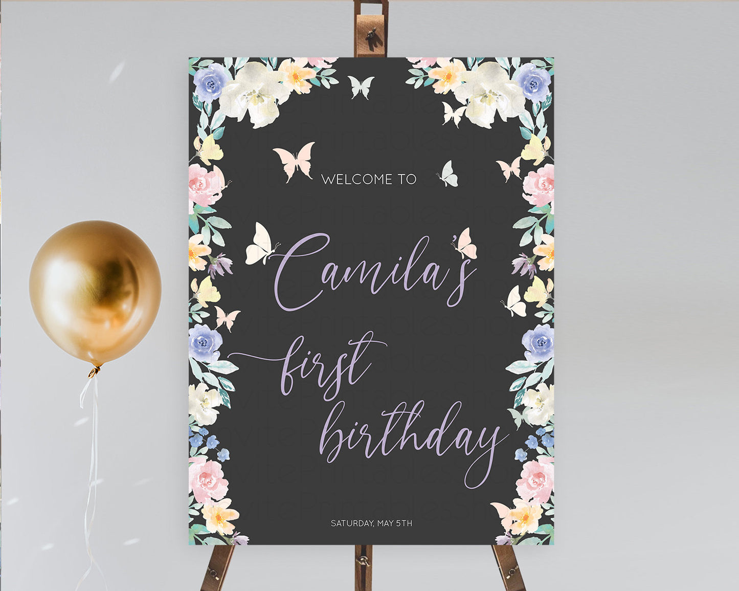 Secret Garden Welcome Sign Wildflower Welcome Board Pastel Flower Garden Welcome Poster Boho Wildflower First Birthday Welcome Sign D10322