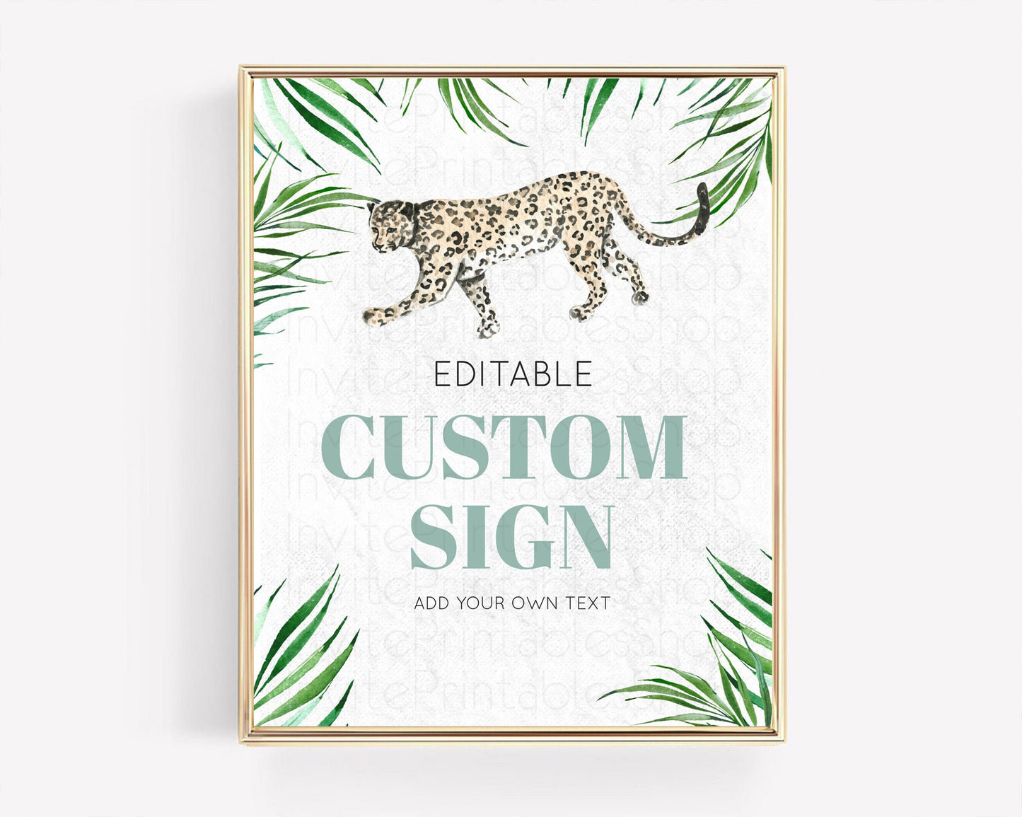 Cheetah Sign Cheetah Party Sign Template Safari Adventure Table Sign Decor Cheetah Minimal Theme 1st Birthday Baptism Baby Shower D10382