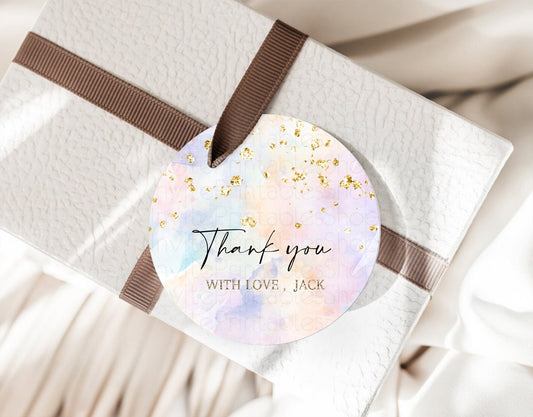 Editable Pastel Thank You Tags Rainbow Thank You Gift Tags Colorful Pastel F