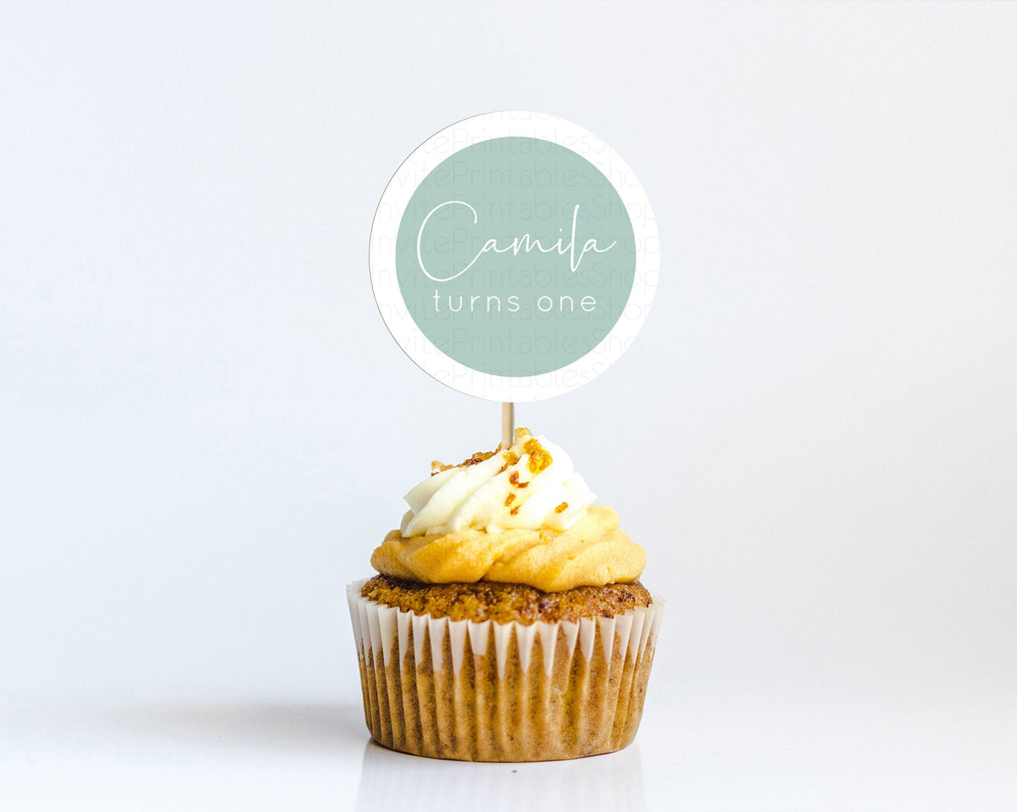 Green Cupcake Toppers Plain Green Cupcake Minimalist Green Cupcake Pastel Green Table Number Cupcake Topper Blue Decor D10736